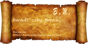 Benkóczky Menta névjegykártya